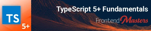 TypeScript 5 plus icon as the TypeScript Fundamentals training icon